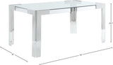 Casper Contemporary Dining Table with Glass Top and Acrylic Legs for a Luxurious Home Atmosphere