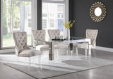 Casper Contemporary Dining Table with Glass Top and Acrylic Legs for a Luxurious Home Atmosphere