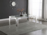 Casper Contemporary Dining Table with Glass Top and Acrylic Legs for a Luxurious Home Atmosphere