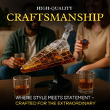 Galactic Command Cruiser Decanter Set | Handmade Glass | 17 Oz