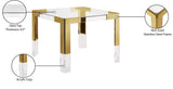 Casper Dining Table - Contemporary Gold Frame with Glass Top, Acrylic Legs for Luxe Dining Experience