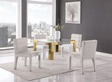 Casper Dining Table - Contemporary Gold Frame with Glass Top, Acrylic Legs for Luxe Dining Experience