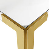 Casper Dining Table - Contemporary Gold Frame with Glass Top, Acrylic Legs for Luxe Dining Experience