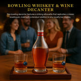 The Wine Savant Bowling Decanter, Sports Themed Whiskey Gift Set Glass Liquor Display Drinkware Bar Accessory - Clear
