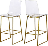 Lumen Contemporary Counter Stool - Chic Metal Frame with Acrylic Seat for Stylish Breakfast Bar Use