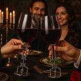 Handstand Skeleton Goblet Collectible Wine Glasses | Set of 2