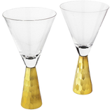 Set of 2 Elegant Gold Funnel Shaped Cocktail - 8oz