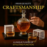 Soccer Whiskey Decanter Set with 2 Glasses & Holder Glasses