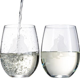 Set of 2 Labrador Dog Stemless Wine Glasses