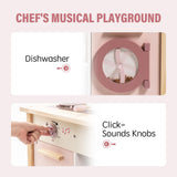 ROBUD Wooden Play Kitchen with Realistic Accessories