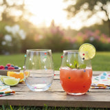 Confetti Stemless Wine Glasses Set of 2, 18.6oz