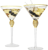 Diamond Collection 2 Piece Stemmed Martini Set