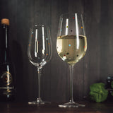 Polka Dot Stemmed Wine Glasses 16 Ounces Set of 2