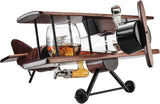 (EU ONLY) Whiskey-Dekanter-Set und Gläser, antikes Holz-Flugzeug