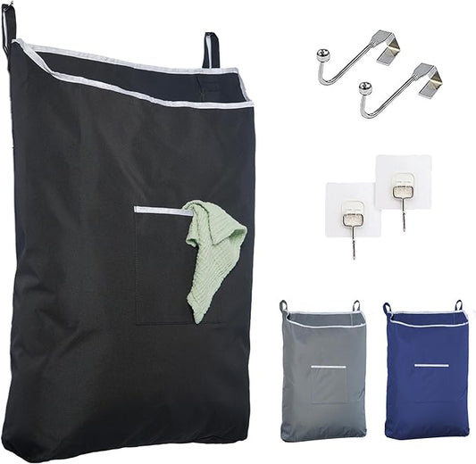Door Hanging Laundry Bag - Black - XL