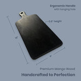 Mango Wood Paddle Serving Board 16"x8" - Black