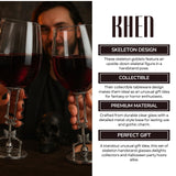 Handstand Skeleton Goblet Collectible Wine Glasses | Set of 2