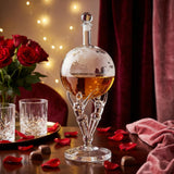 Love Crystal Decanter, For Wine & Whiskey The Wine Savant - 12" Tall