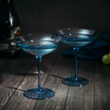 Champagne Coupes 12oz - (2, Cobalt Blue)