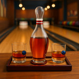 The Wine Savant Bowling Decanter, Sports Themed Whiskey Gift Set - Clear