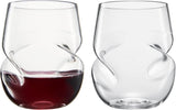 Khen Unbreakable Aerating Stemless Wine Glasses - Set of 2-13 oz Clear Glass