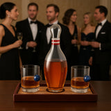 The Wine Savant Bowling Decanter, Sports Themed Whiskey Gift Set Glass Liquor Display Drinkware Bar Accessory - Clear