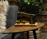 (UAE ONLY) Glass Hand Painted Pistol Whiskey Gun Decanter & Pistol Shot Glasses Set, With 2 Bullet Shot Glasses