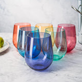 European Style Crystal, Stemless Wine Glasses, 15oz