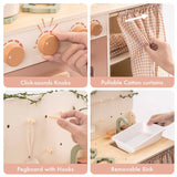 ROBUD Rustic Wooden Kids Play Kitchen Set with Leaf Light String