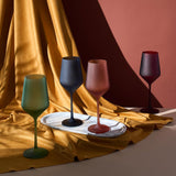 Frosted Colored Crystal Wine Glass | Set of 4