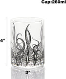 Octopus Tentacle Whiskey Glassware | Set of 2 | 9 OZ