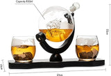 Whiskey & Wine Decanter Globe World Set - 850ml