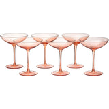 Colored Vintage Glass Coupes 12oz (6, Orange)