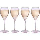 Paris Collection Crystal Pink Balloon Wine Glasses, 14 oz Set of 4