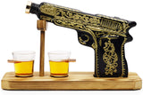 (UAE ONLY) Glass Hand Painted Pistol Whiskey Gun Decanter