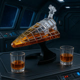 Galactic Command Cruiser Decanter Set | Handmade Glass | 17 Oz