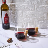 Corked Stemless Wine Glasses | Set of 2 (19.6 OZ)