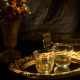 Vintage Crystal Lowball Tumbler Glasses, Set of 2 (5 OZ)