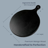 Black Mango Wood Paddle Board – 16"x12" Serving Tray