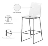 Lumen Contemporary Counter Stool - Chic Metal Frame with Acrylic Seat for Stylish Breakfast Bar Use