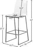 Lumen Contemporary Counter Stool - Chic Metal Frame with Acrylic Seat for Stylish Breakfast Bar Use
