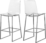 Lumen Contemporary Counter Stool - Chic Metal Frame with Acrylic Seat for Stylish Breakfast Bar Use