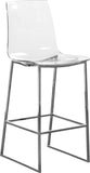 Lumen Contemporary Counter Stool - Chic Metal Frame with Acrylic Seat for Stylish Breakfast Bar Use