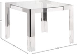Casper Dining Table - Luxe Gold Frame with Clear Glass Top & Acrylic Legs for Stylish Dining Experience