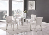 Casper Dining Table - Luxe Gold Frame with Clear Glass Top & Acrylic Legs for Stylish Dining Experience