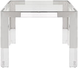 Casper Dining Table - Luxe Gold Frame with Clear Glass Top & Acrylic Legs for Stylish Dining Experience