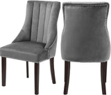 Oxford Velvet Dining Chair Set - Luxurious Curved Back, Deep Tufting & Chrome Nailheads for Elegance