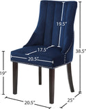 Oxford Velvet Dining Chair Set - Luxurious Curved Back, Deep Tufting & Chrome Nailheads for Elegance