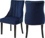 Oxford Velvet Dining Chair Set - Luxurious Curved Back, Deep Tufting & Chrome Nailheads for Elegance