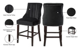 Oxford Velvet Contemporary Stool Set - Elegant Black Upholstered Design for Stylish Seating